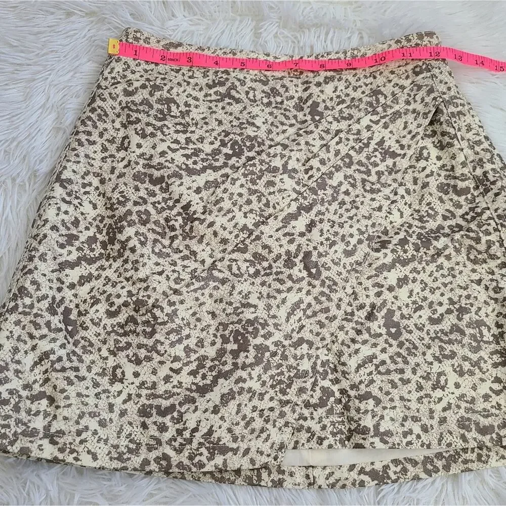 Free People NWT Fake Out Faux Leather Mob Wife Animal Print Mini Skirt